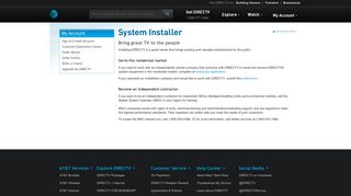 Customer Service : System Installer - DirecTV