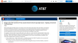 Merger with AT&T and DirecTV has caused channel network app login ...
