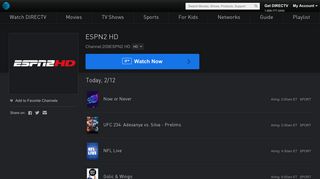 ESPN2 HD Live Stream | Watch Shows Online | DIRECTV