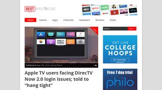 Apple TV users facing DirecTV Now 2.0 login issues; told to 