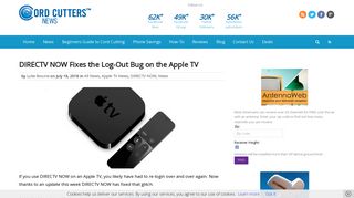 DIRECTV NOW Fixes the Log-Out Bug on the Apple TV - Cord Cutters ...