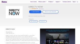 DIRECTV NOW | Roku Channel Store | Roku