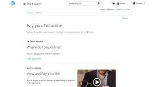 Pay Your Bill Online - DIRECTV Support - AT&T