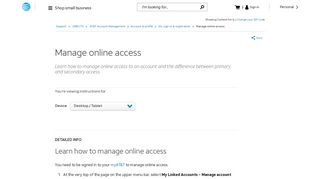 Manage Online Access - DIRECTV Support - AT&T