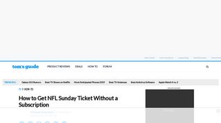 How to Get NFL Sunday Ticket Without a Subscription - Tom's Guide