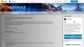 DirectX asking for admin username and password : Warframe - Reddit