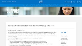 How to Extract Information from the DirectX* Diagnostic Tool - Intel
