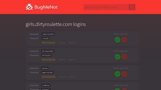 girls.dirtyroulette.com passwords - BugMeNot
