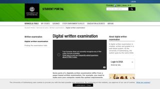 Digital written examination – Student Portal