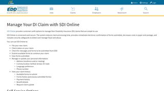 Manage Your DI Claim with SDI Online - EDD - CA.gov