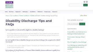Disability Discharge Tips and FAQs - Student Loan Borrowers ...