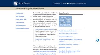 Benefits for People with Disabilities - Social Security