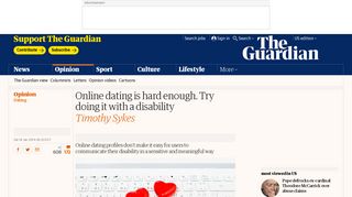 Online dating is hard enough. Try doing it with a disability | Timothy ...