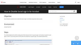 How to Disable Social sign in for Acrobat - Adobe Help Center