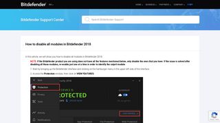 How to disable all modules in Bitdefender 2018 - Bitdefender