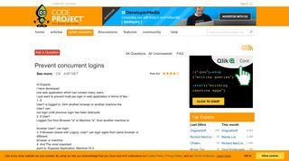 [Solved] Prevent concurrent logins - CodeProject