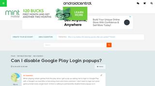 Can I disable Google Play Login popups? - Android Forums at ...