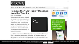 Remove the “Last login” Message from the Terminal - OSXDaily