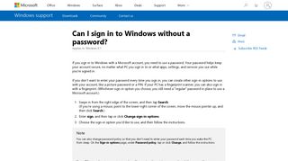 Can I sign in to Windows without a password? - Microsoft Support