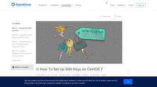 How To Set Up SSH Keys on CentOS 7 | DigitalOcean