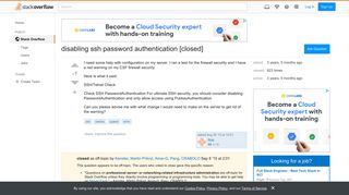 disabling ssh password authentication - Stack Overflow
