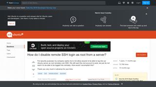 How do I disable remote SSH login as root from a server? - Ask Ubuntu