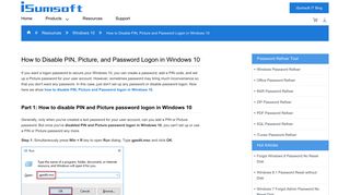 How to Disable PIN, Picture and Password Logon in Windows 10