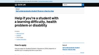 Help if you're a student with a learning difficulty, health ... - Gov.uk