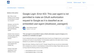 Google Login: Error 403: This user-agent is not permitted to make an ...