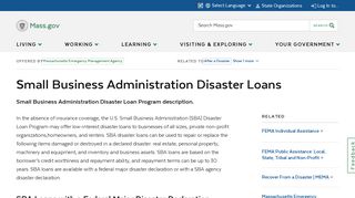 Small Business Administration Disaster Loans | Mass.gov