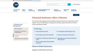 Financial Assistance After a Disaster - USA.gov