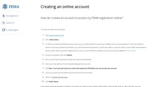 Creating an online account | FEMA.gov