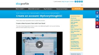 DiSC Profile - Creat an account: My Everything DiSC