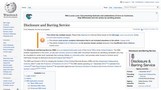 Disclosure and Barring Service - Wikipedia