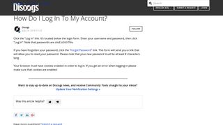 How Do I Log In To My Account? – Discogs