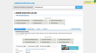 discoplus.de at WI. Persönliche Servicewelt - Website Informer