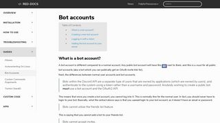 Bot accounts | Red-DiscordBot documentation and tutorials