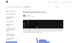 Resending Verification Email – Discord