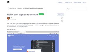 HELP. cant login to my account – Discord