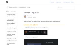 How do I log out? - Discord Support
