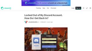 Locked Out of My Discord Account. How Do I Get Back In? — Steemit