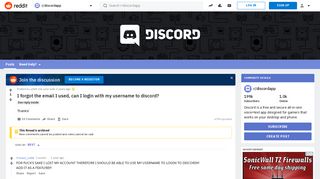 I forgot the email I used, can I login with my username to discord ...