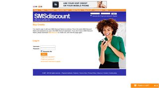 Buy credits / login - SMS Discount