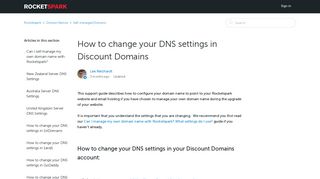 How to change your DNS settings in Discount Domains – Rocketspark