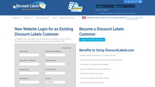 register for a login - Discount Labels