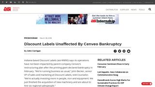 Discount Labels Unaffected By Cenveo Bankruptcy