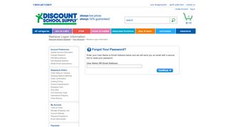 Forgot your User Name or Password? - Discount School Supply