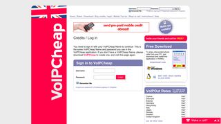 Buy credits / login - VoIPCheap | Free Calls from the UK