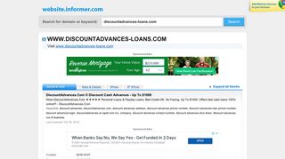 discountadvances-loans.com at WI. DiscountAdvances.Com ...