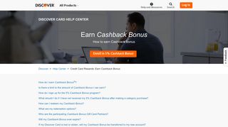 How Do I Earn Cashback Bonus? | Discover